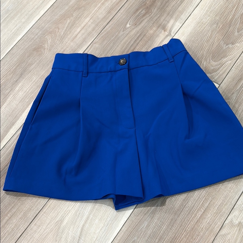 Zara High Waisted Pleated Shorts Sz Small